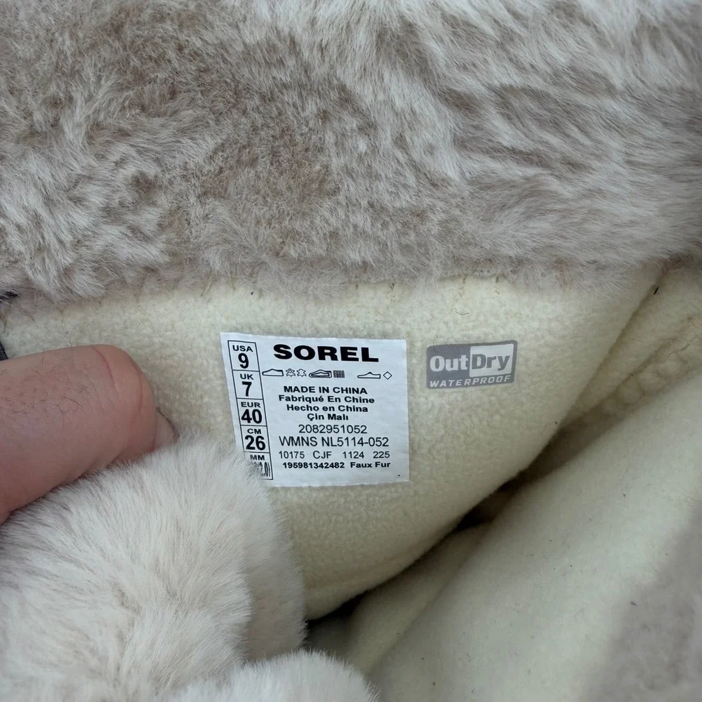 NEW Sorel Women Tivoli V Tall Waterproof Boots Gray Suede Faux Fur Size 9